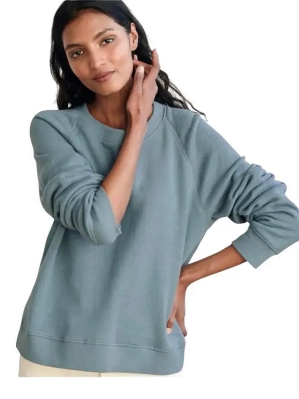 Jenni Kayne Pullover Loose Knit Saturday Petrol Sweatshirt M
